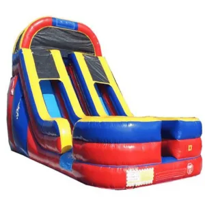 18'H Dual Lane Wet n Dry Slide in Red and Blue