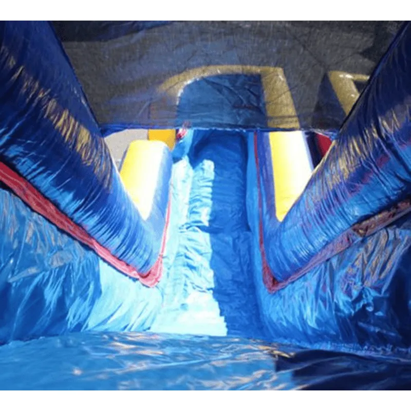 18'H Dual Lane Wet n Dry Slide in Red and Blue