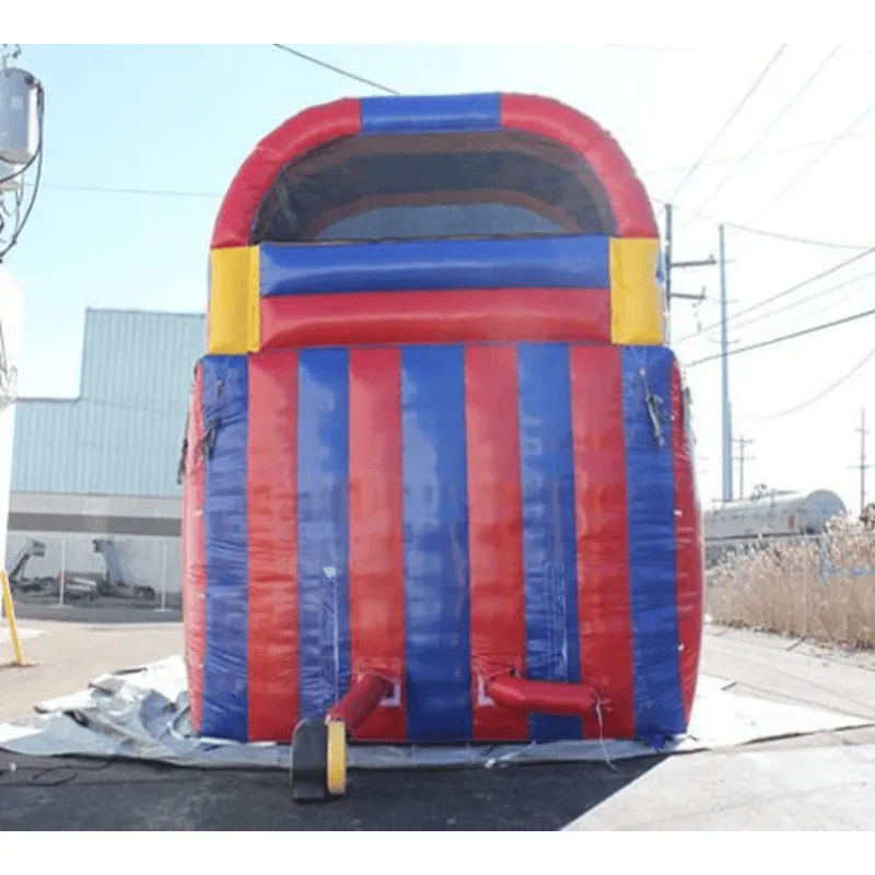 18'H Dual Lane Wet n Dry Slide in Red and Blue