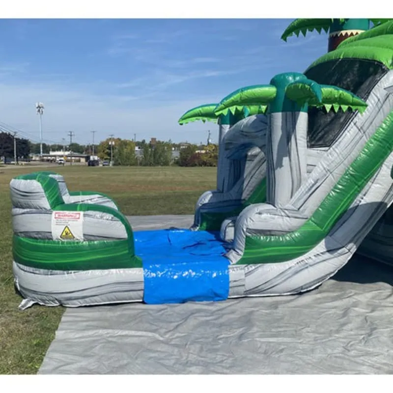 2-Lane T-Rex Bounce House Combo Wet n Dry with Slide