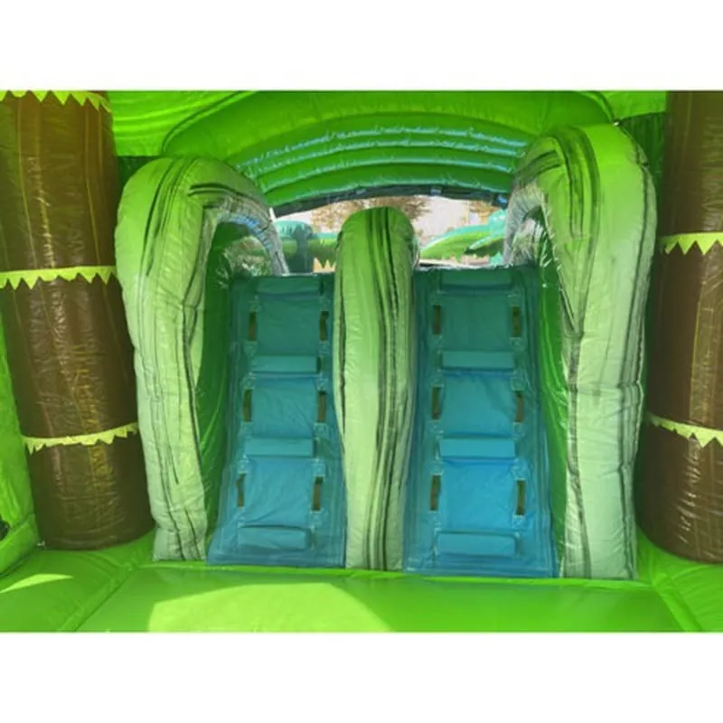 2-Lane T-Rex Bounce House Combo Wet n Dry with Slide