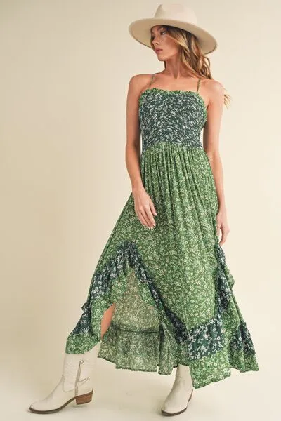 Aemi   Co Ditsy Floral Ruffled Hem Maxi Cami Dress