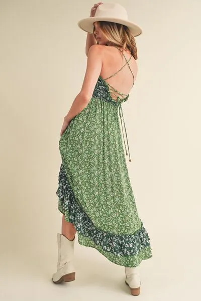 Aemi   Co Ditsy Floral Ruffled Hem Maxi Cami Dress