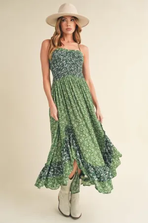 Aemi   Co Ditsy Floral Ruffled Hem Maxi Cami Dress