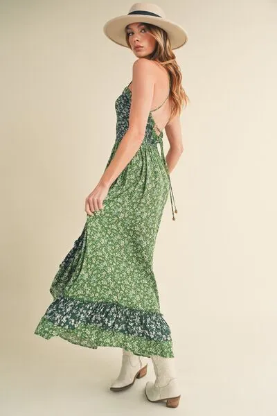 Aemi   Co Ditsy Floral Ruffled Hem Maxi Cami Dress