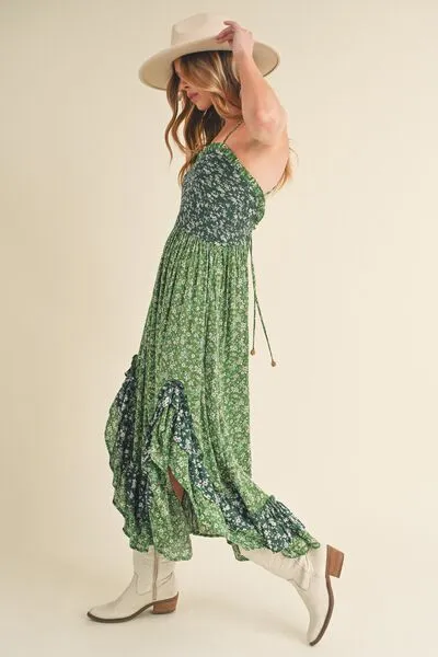 Aemi   Co Ditsy Floral Ruffled Hem Maxi Cami Dress