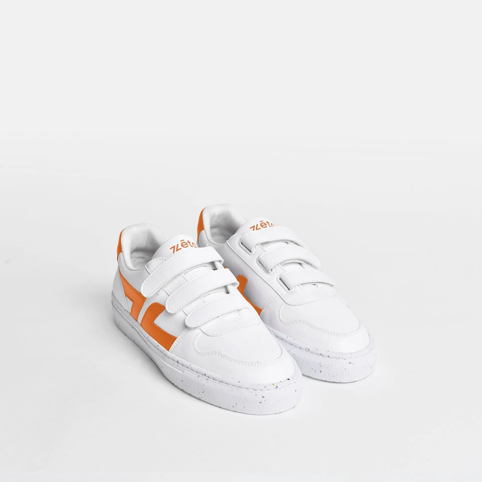 Alpha Unisex Vegan Leather Velcro Sneakers | Orange