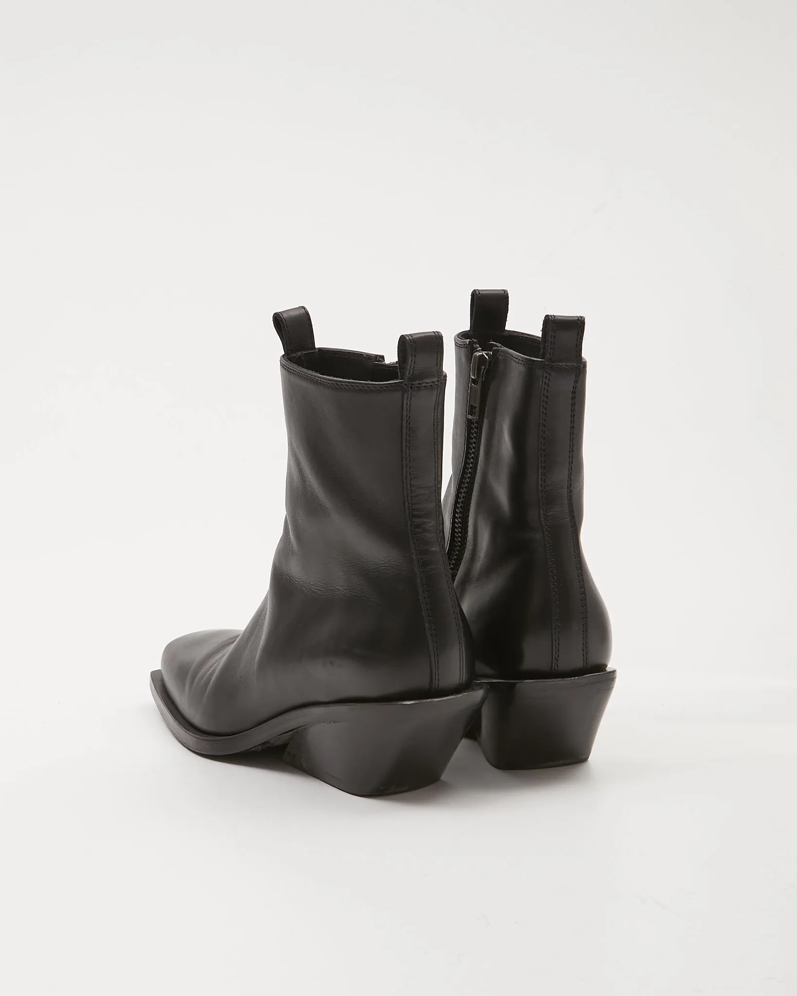 Ann Demeulemeester Black Leather Henrik A. Ankle Boots - 36