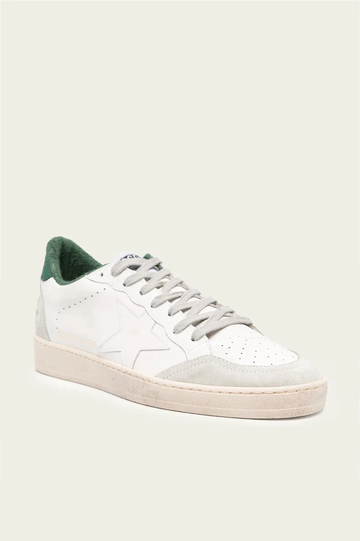 Ball-Star White Green Leather Men Sneaker