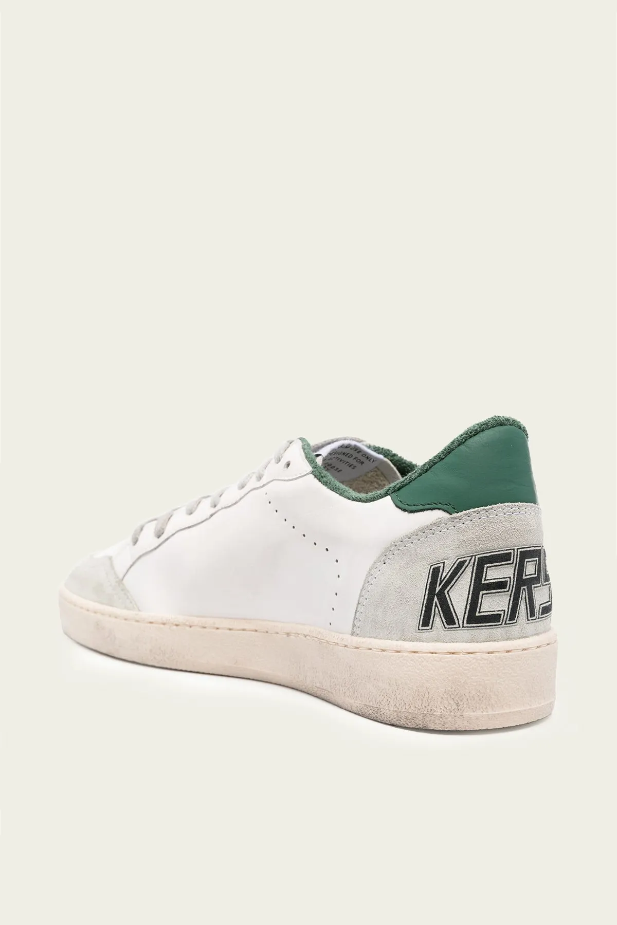 Ball-Star White Green Leather Men Sneaker