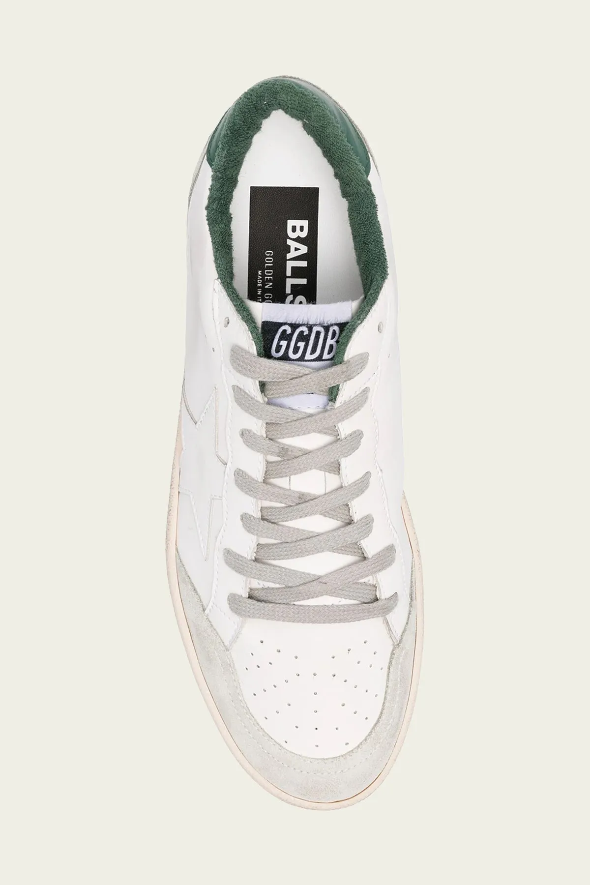 Ball-Star White Green Leather Men Sneaker