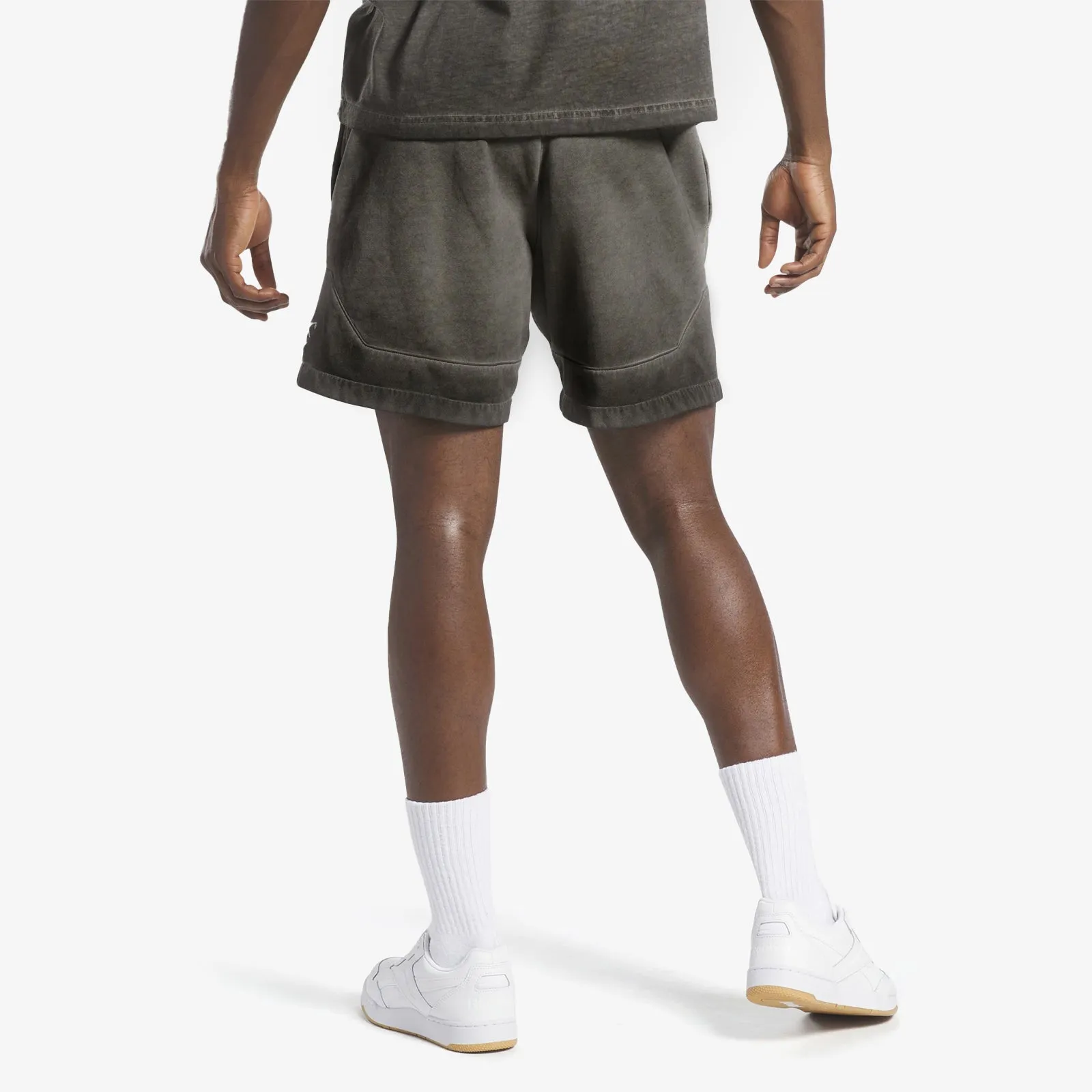 Basketball Court Top Bi-Dye Fleece Shorts - Black