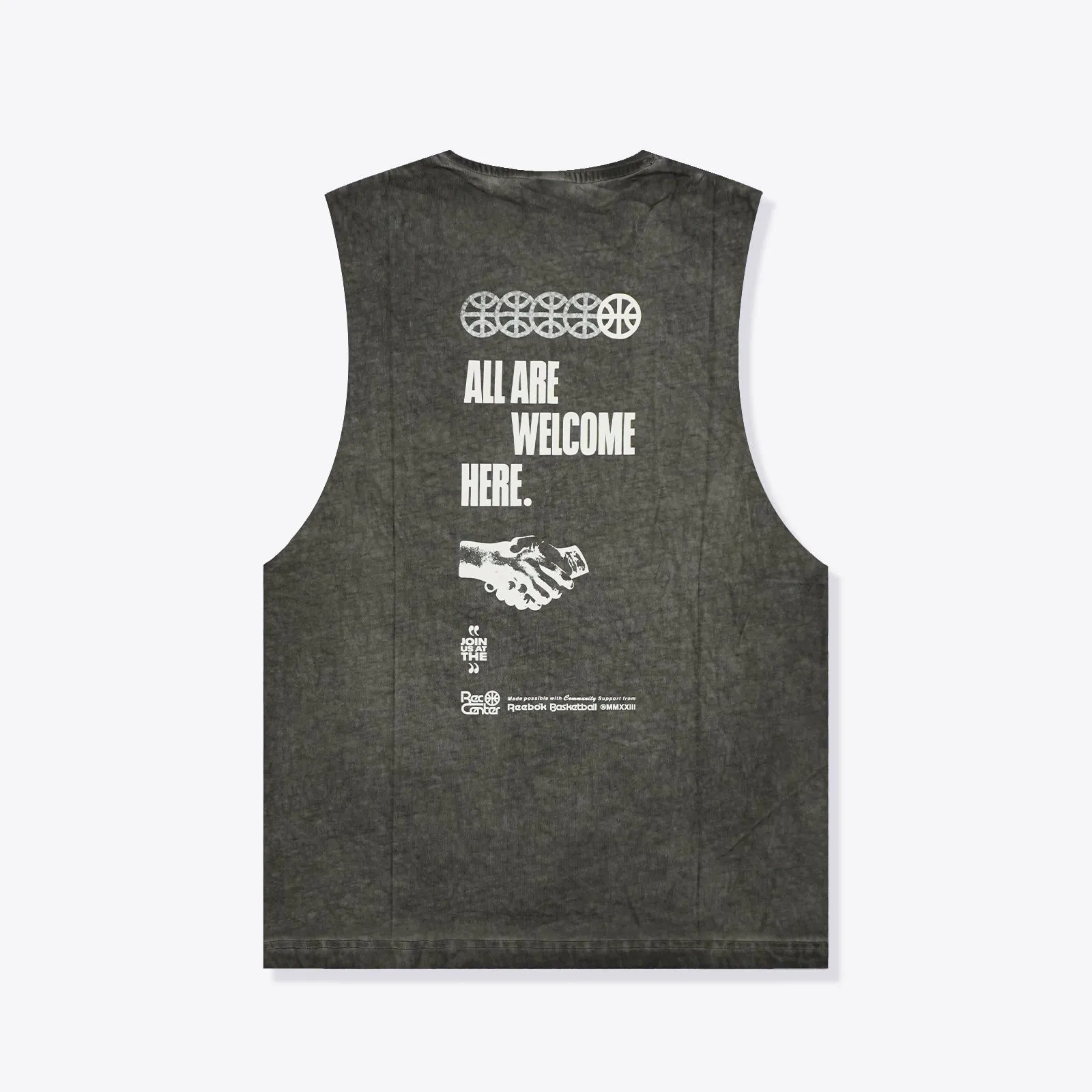 Basketball Court Top Bi-Dye Tank - Black