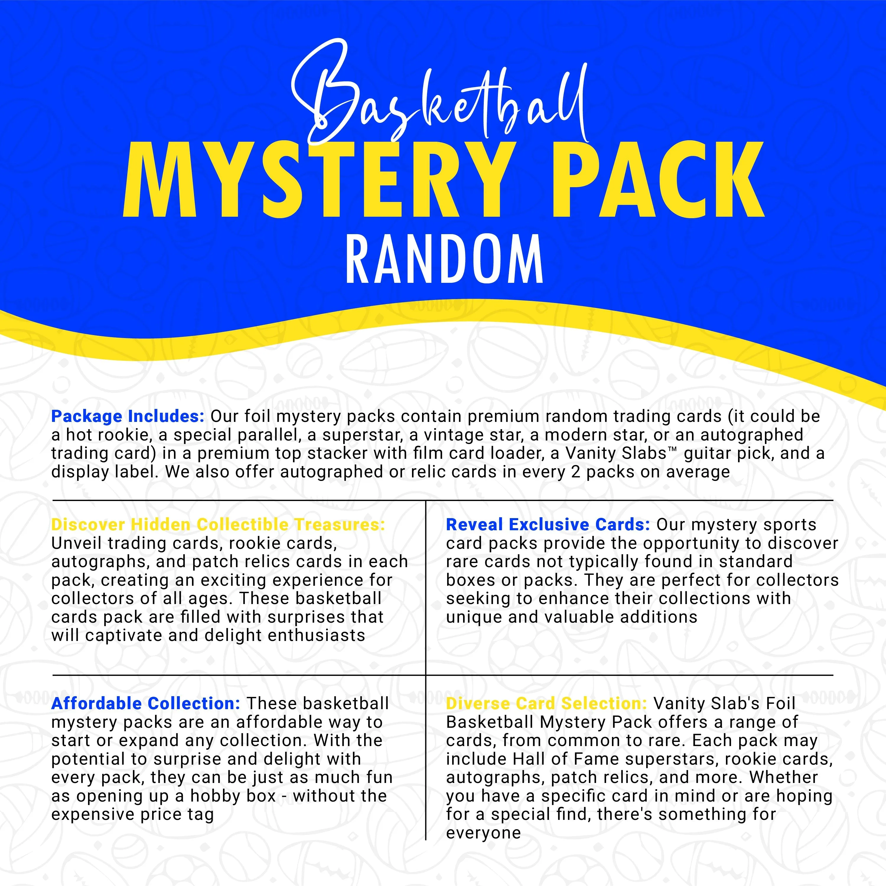 Basketball Foil Mystery Pack (Random Auto, Relics and Rookie Trading Cards))