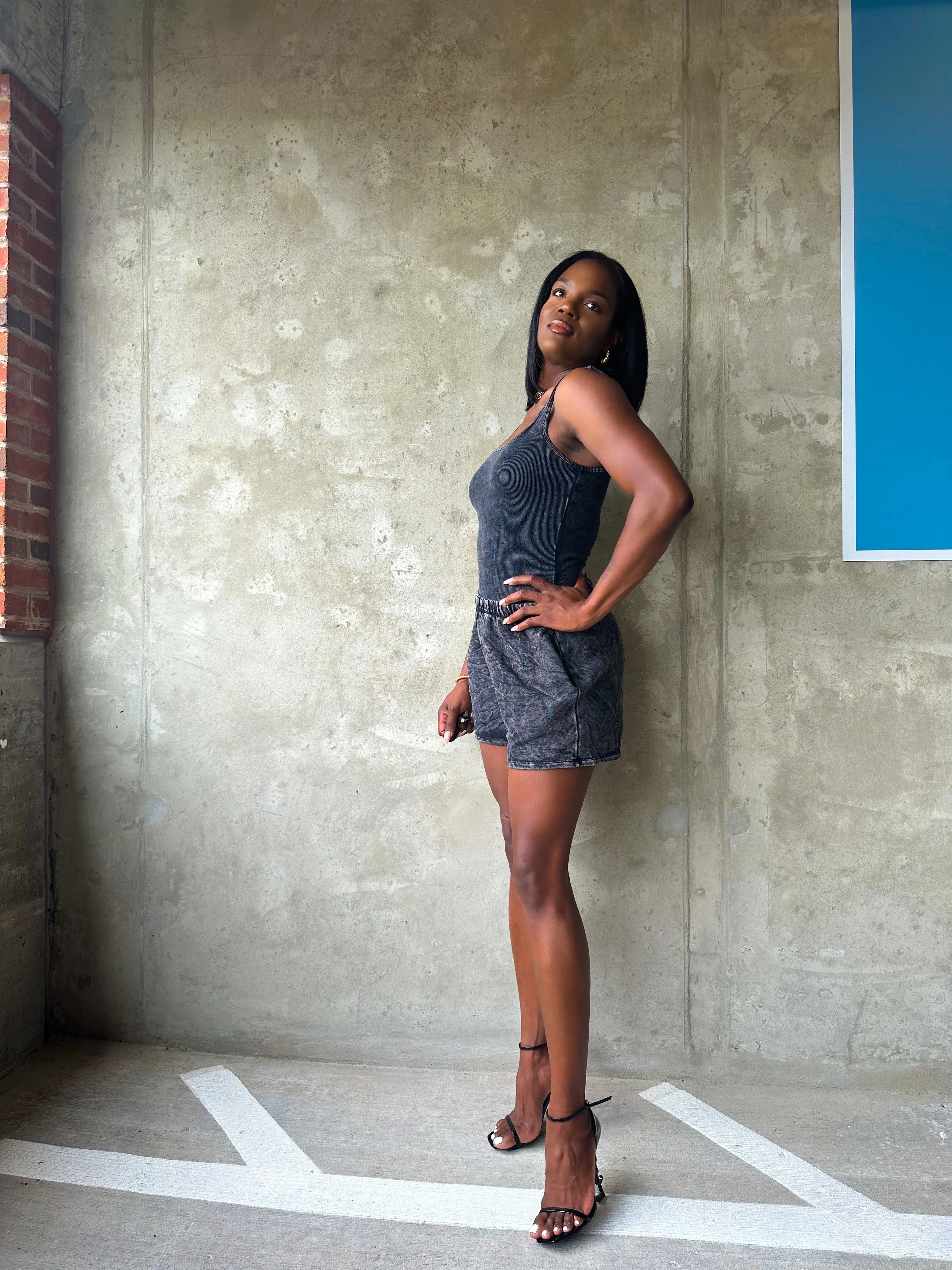 Black Acid Wash 2 piece Set