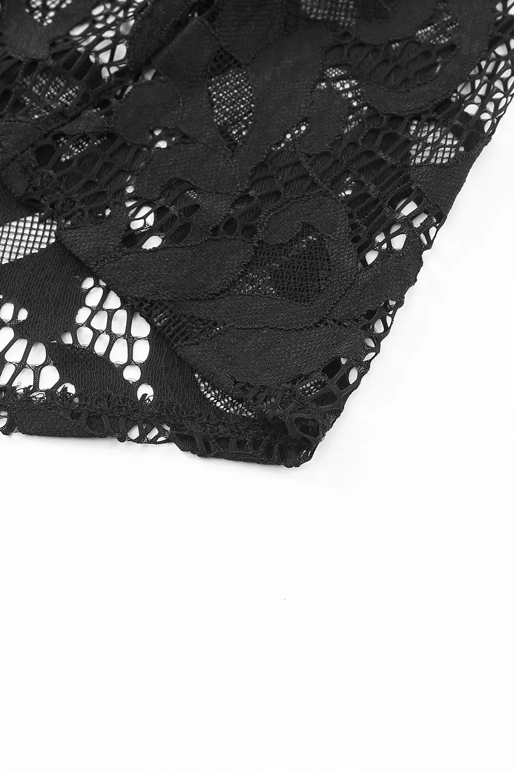 Black Floral Lace Off Shoulder Mini Dress