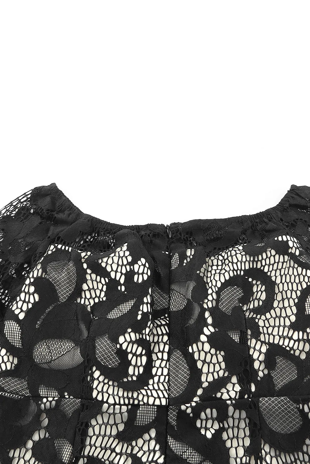 Black Floral Lace Off Shoulder Mini Dress