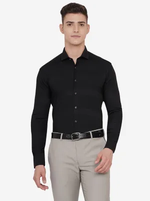 Black Striped Slim Fit Party Wear Shirt | JB Studio