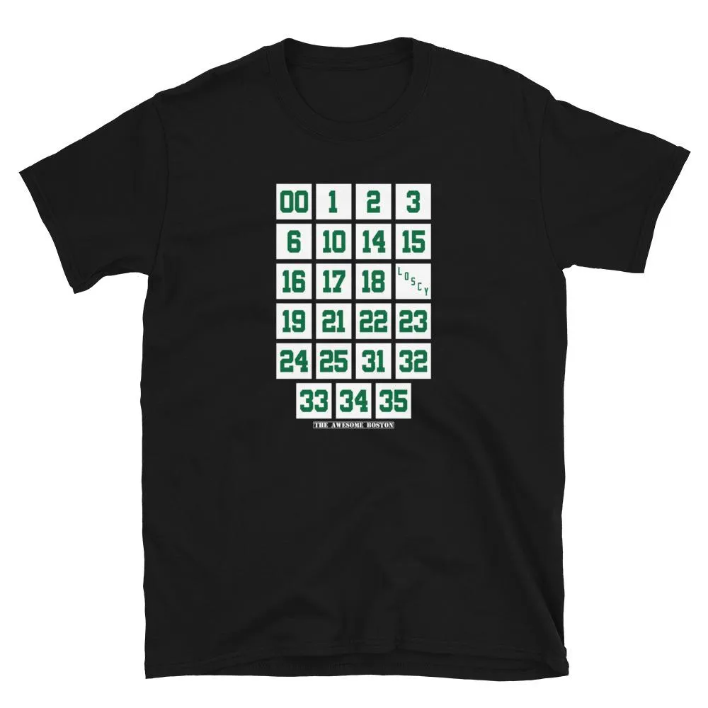 Boston Basketball Retired Numbers T Shirt