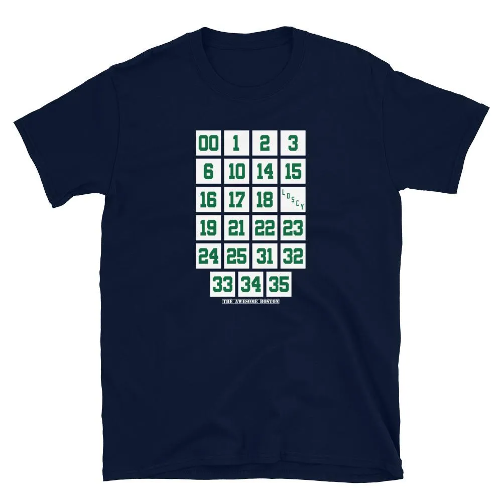Boston Basketball Retired Numbers T Shirt