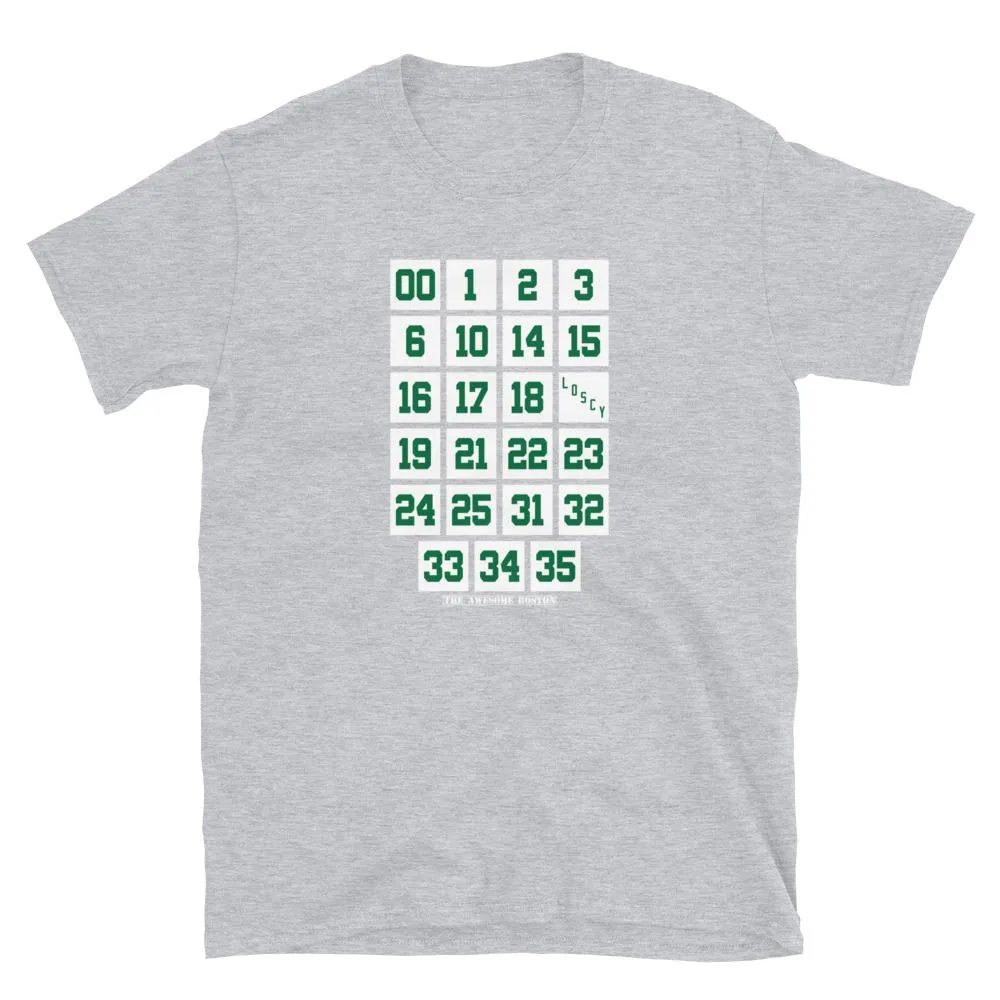 Boston Basketball Retired Numbers T Shirt