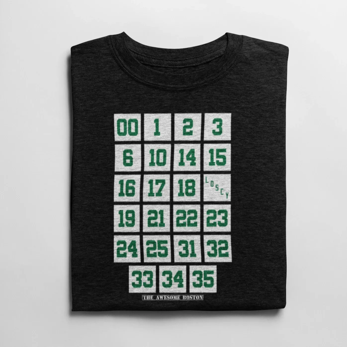 Boston Basketball Retired Numbers T Shirt