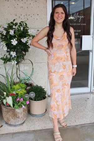 Bristol Palm Leaf Slip Dress