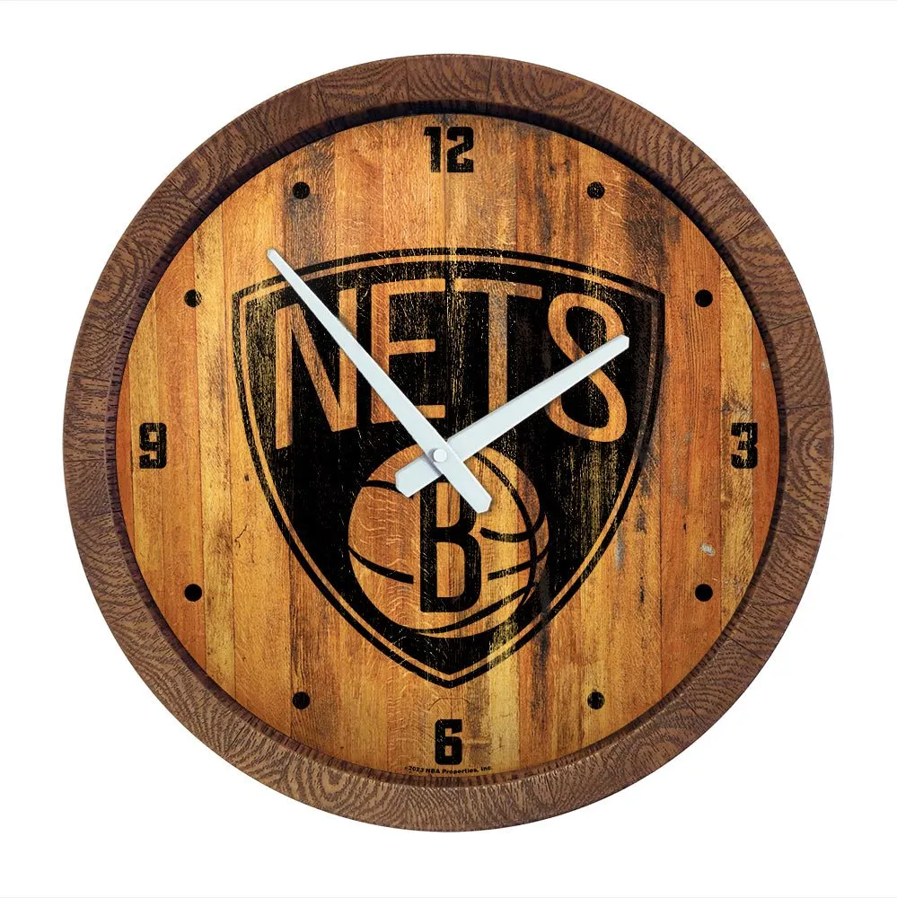 Brooklyn Nets: "Faux" Barrel Top Clock