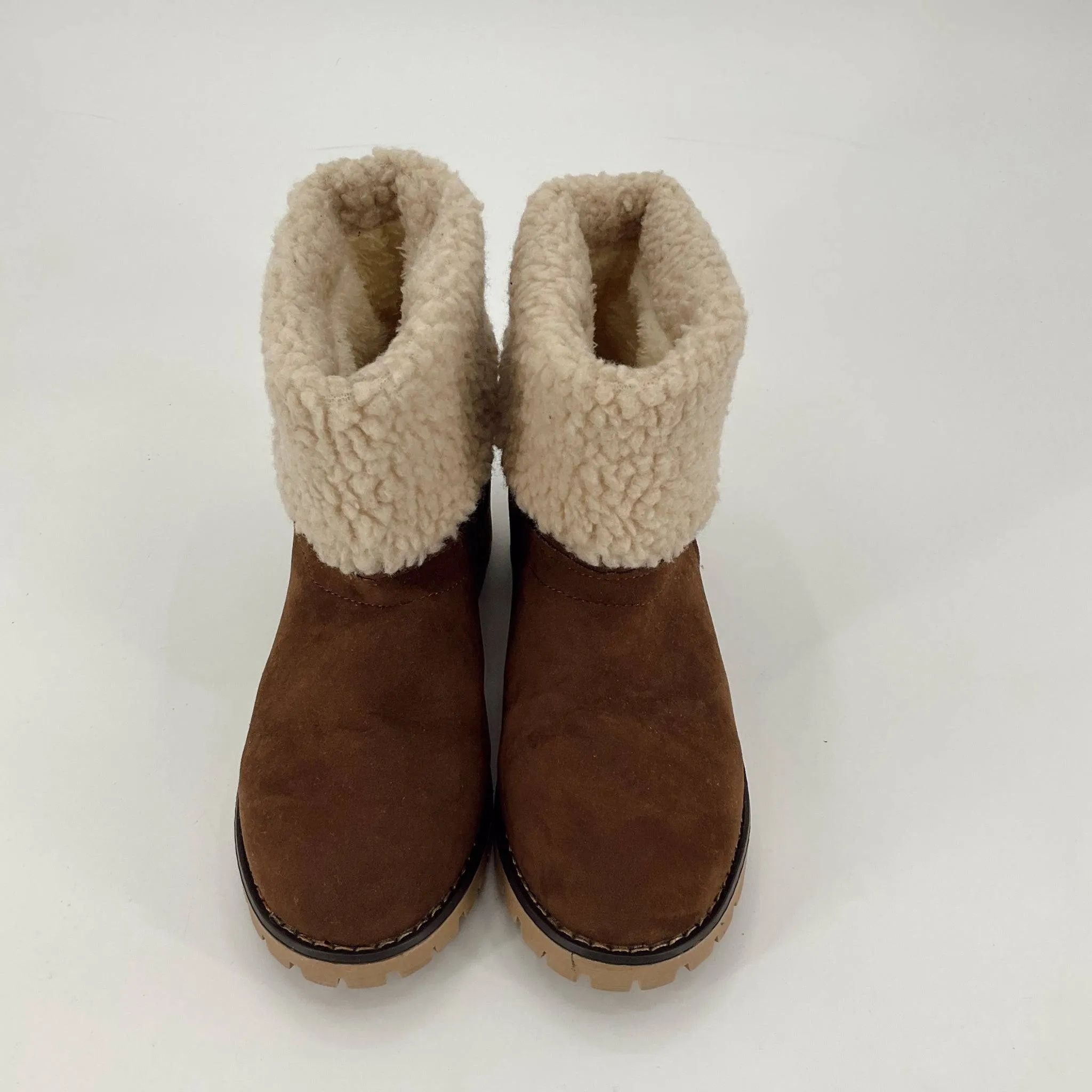 Brown Solid Boots Size 9