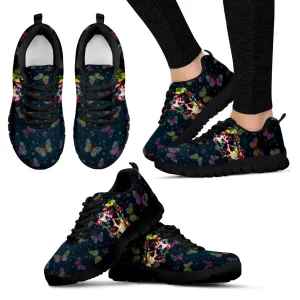 Butterfly and Skull Hand Crafted Sneakers