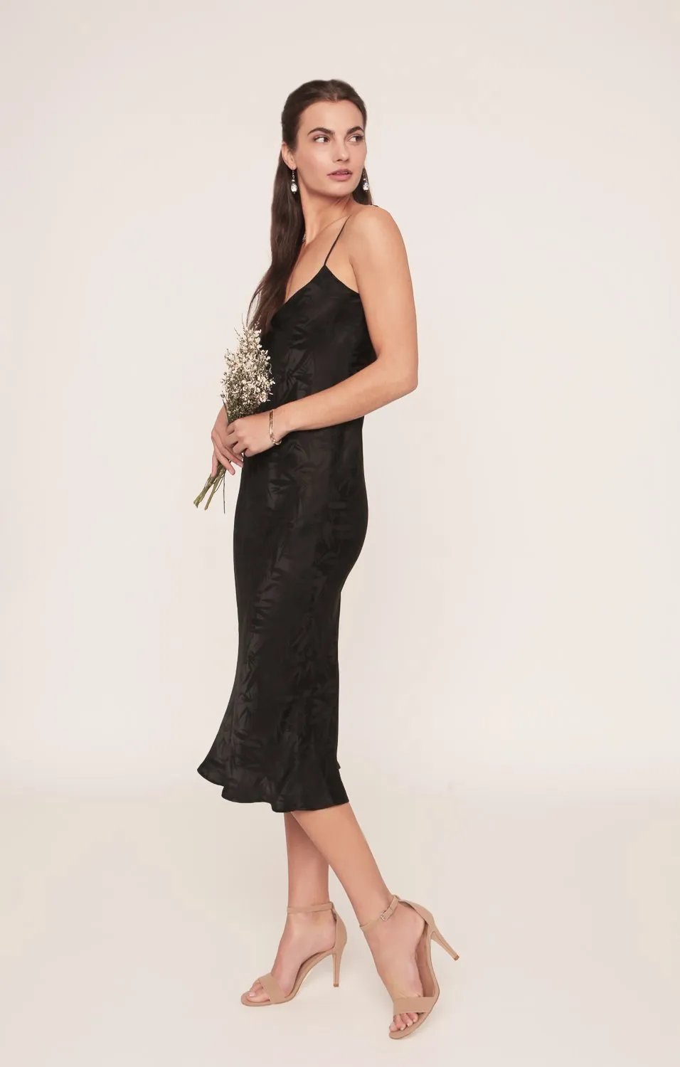 Camelia Bias Slip Dress | Available in Black Only