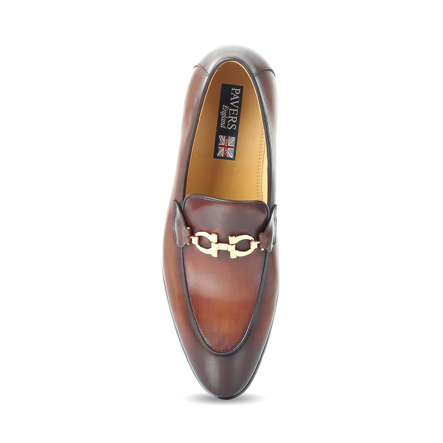 Caramel Tan formal slip on Moccasin