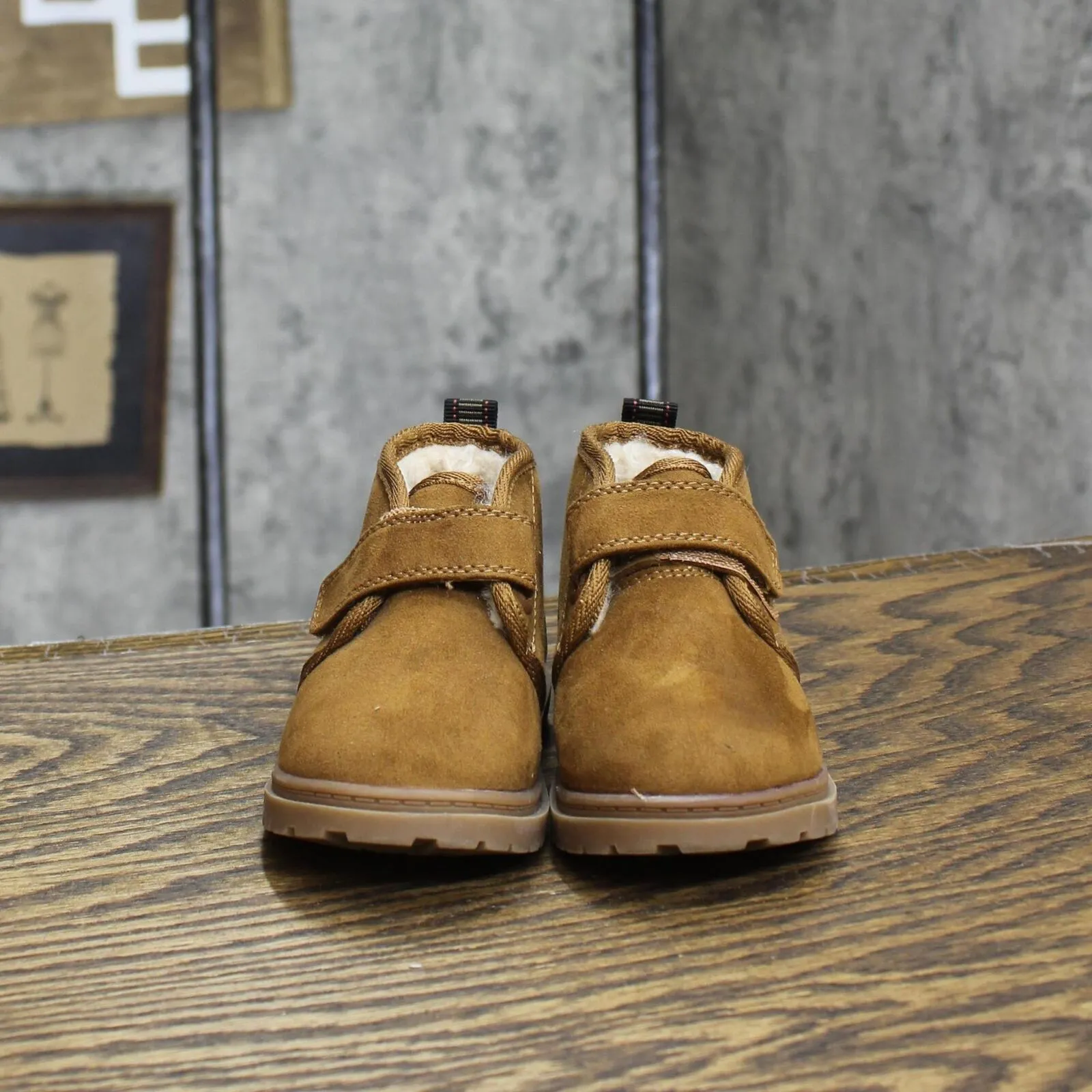 Cat & Jack Kids Boys Sherpa Lined Strap Boots 1670847803500d Brown 5T