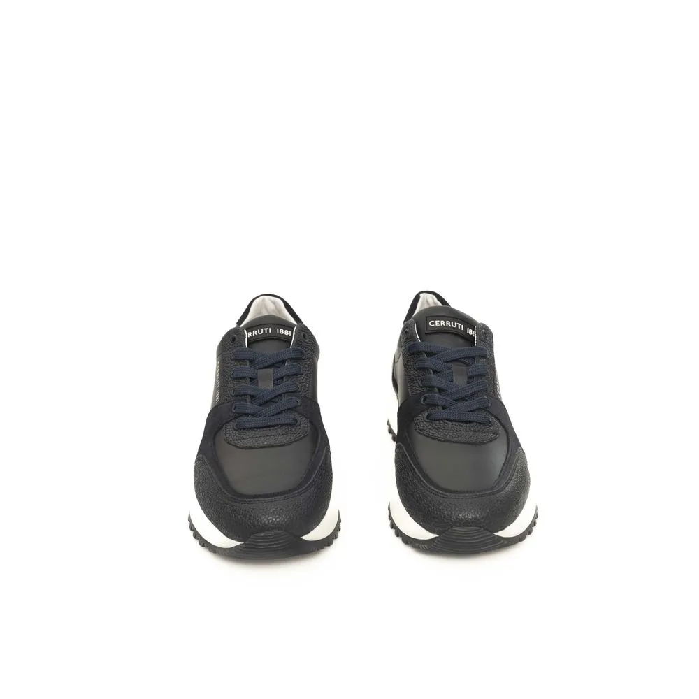 Cerruti 1881 Blue Cowhide Men Sneaker