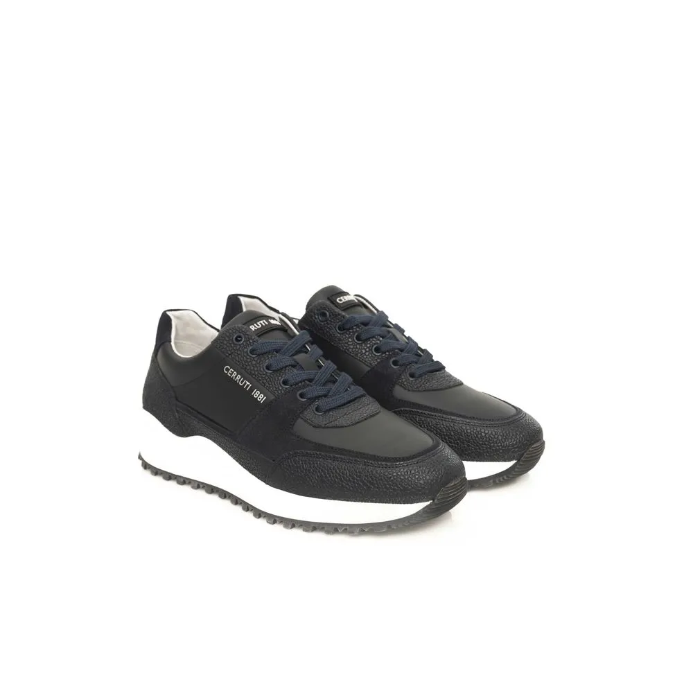 Cerruti 1881 Blue Cowhide Men Sneaker