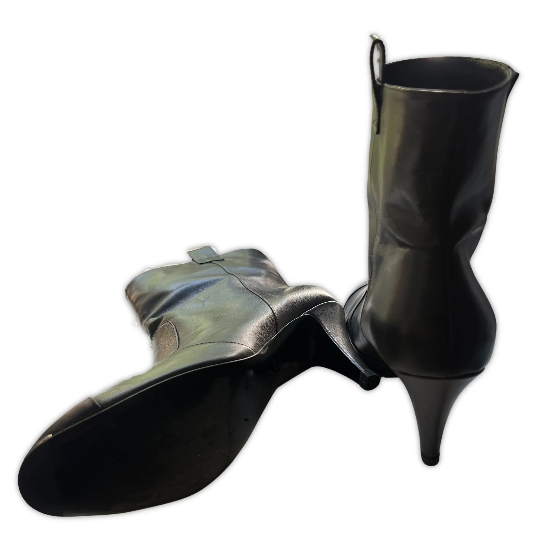 CHANEL Black Leather Boots | Size 38.5