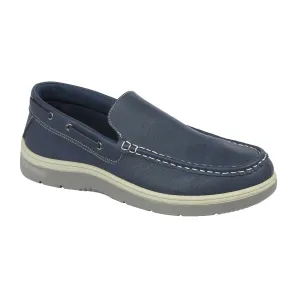 Charles Southwell Exmouth Men's Slip on Moccasin Boat Shoe Navy
