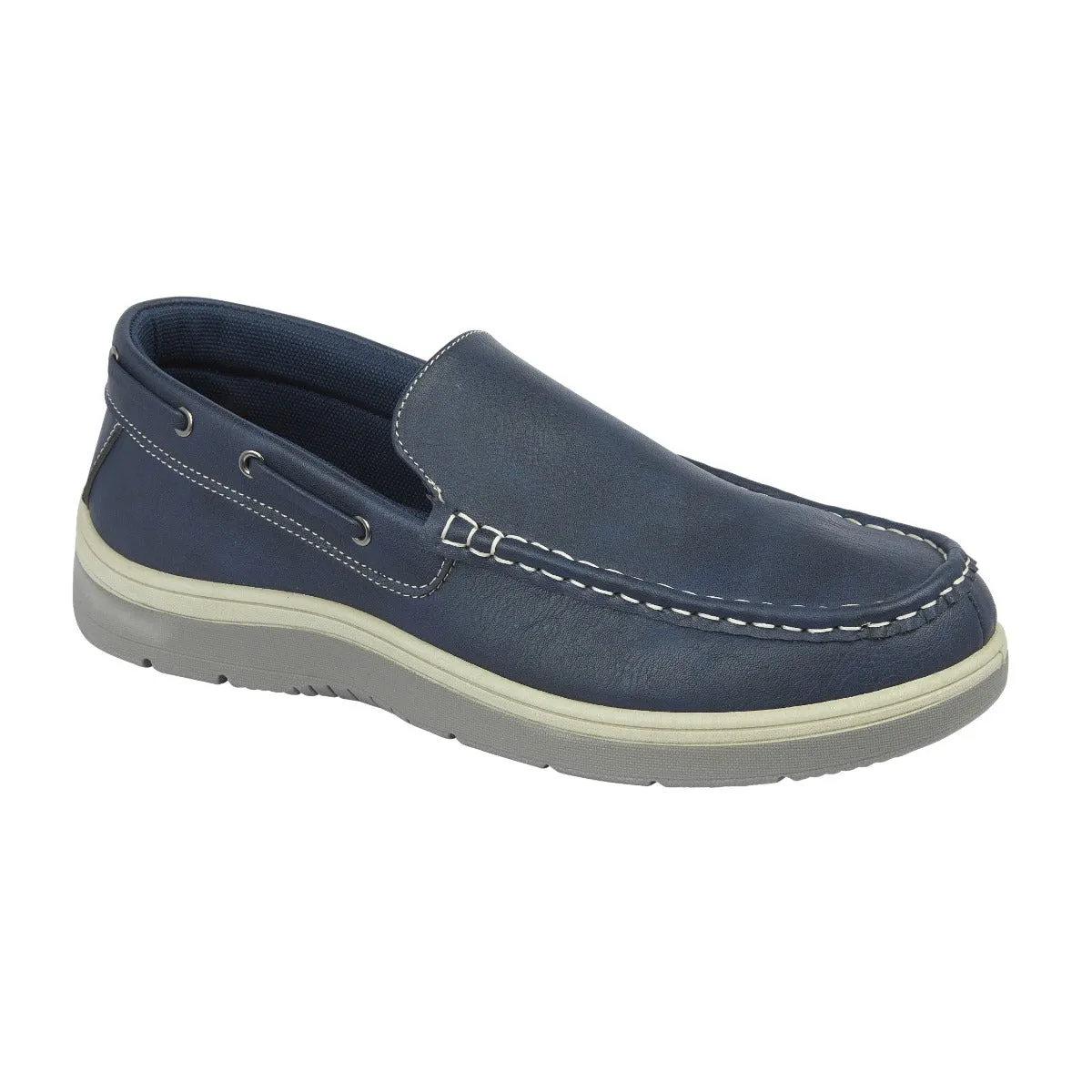Charles Southwell Exmouth Men's Slip on Moccasin Boat Shoe Navy
