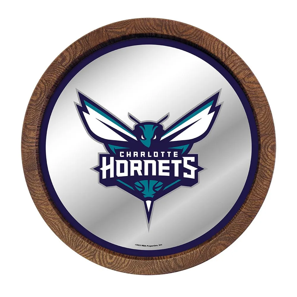 Charlotte Hornets: "Faux" Barrel Top Mirrored Wall Sign
