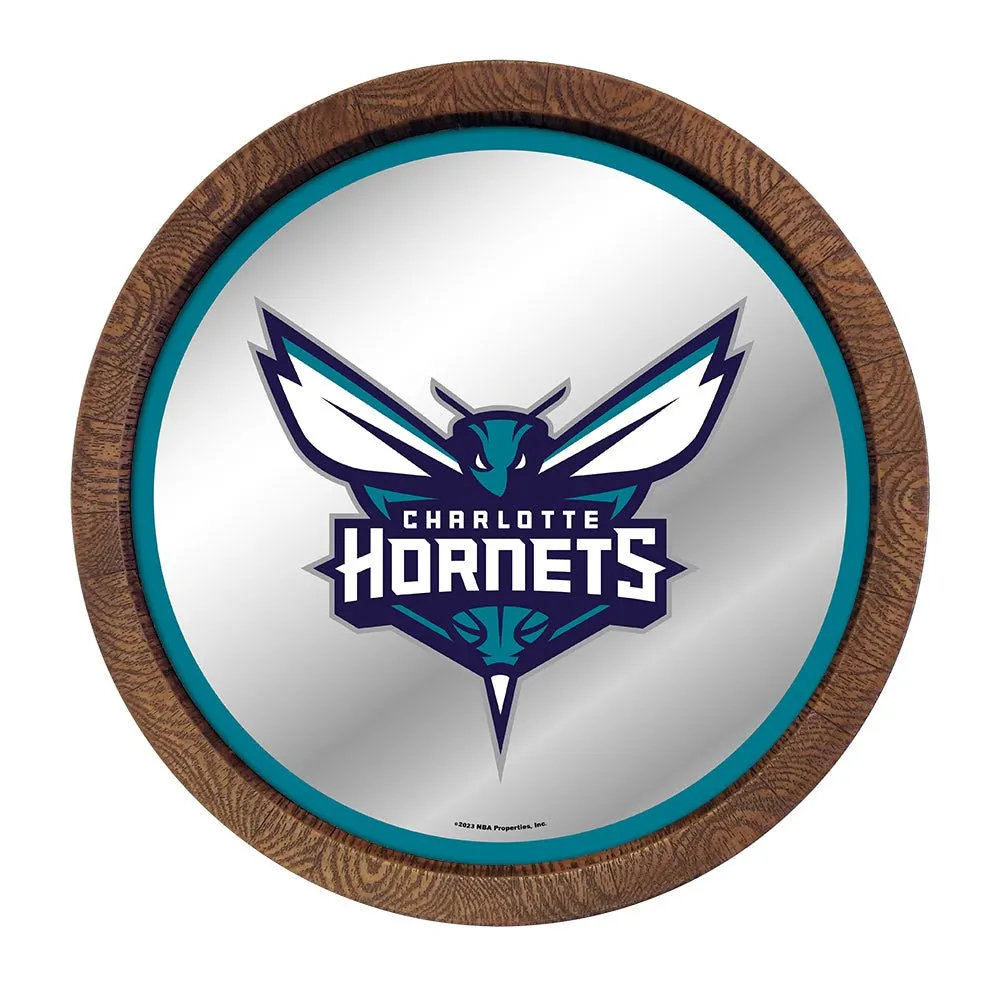 Charlotte Hornets: "Faux" Barrel Top Mirrored Wall Sign