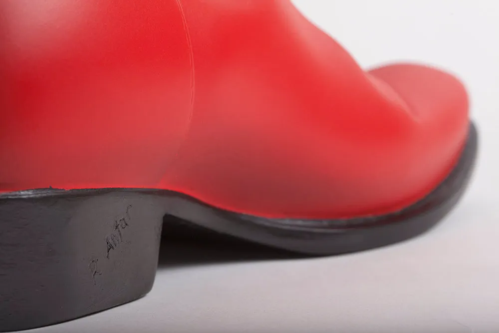 CHERRY RED RIDING BOOT / RESIN REPRODUCTION