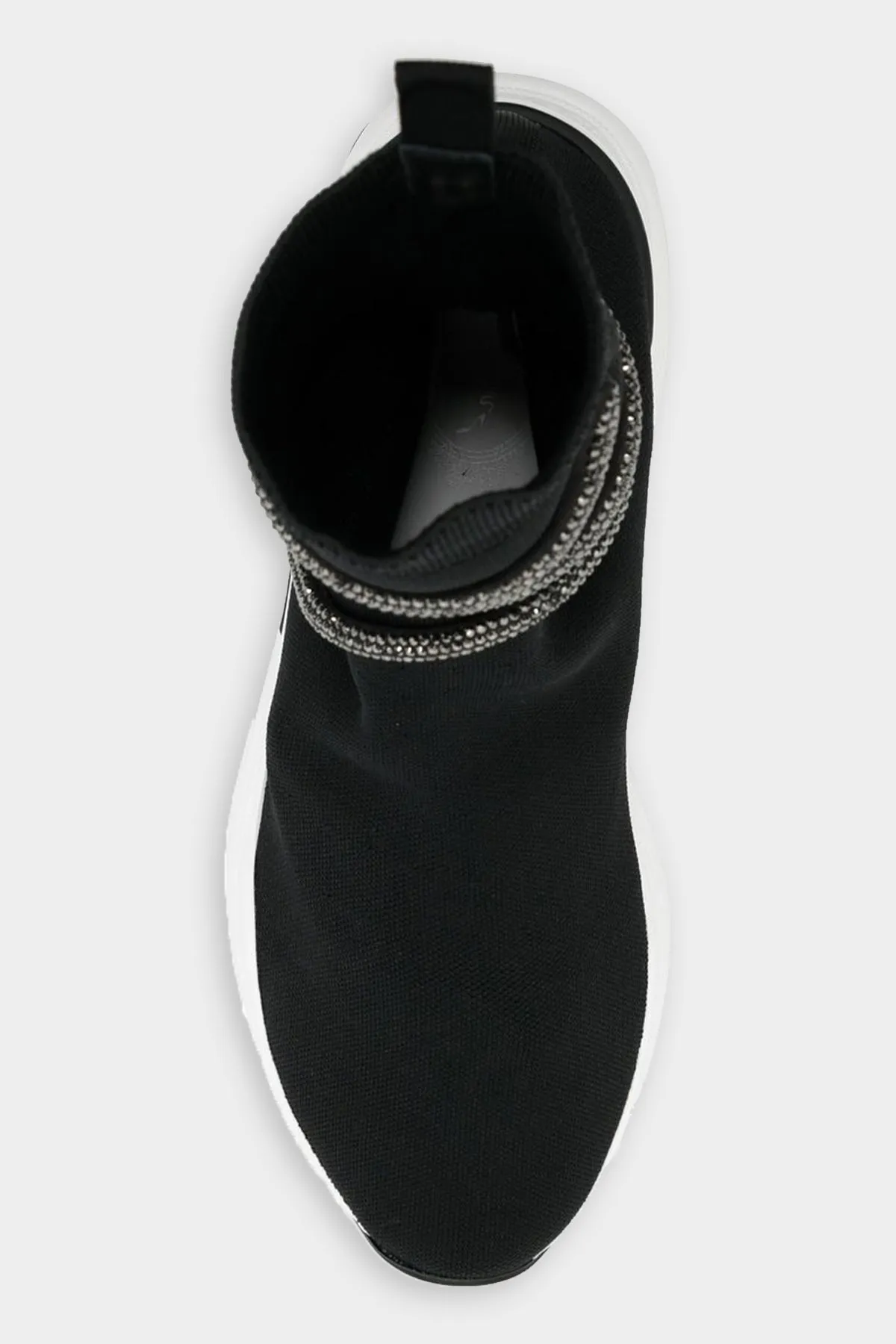 Cleo Crystal Wrap Sock Sneakers in Black