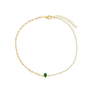 Colored Mixed Chain Teardrop Anklet