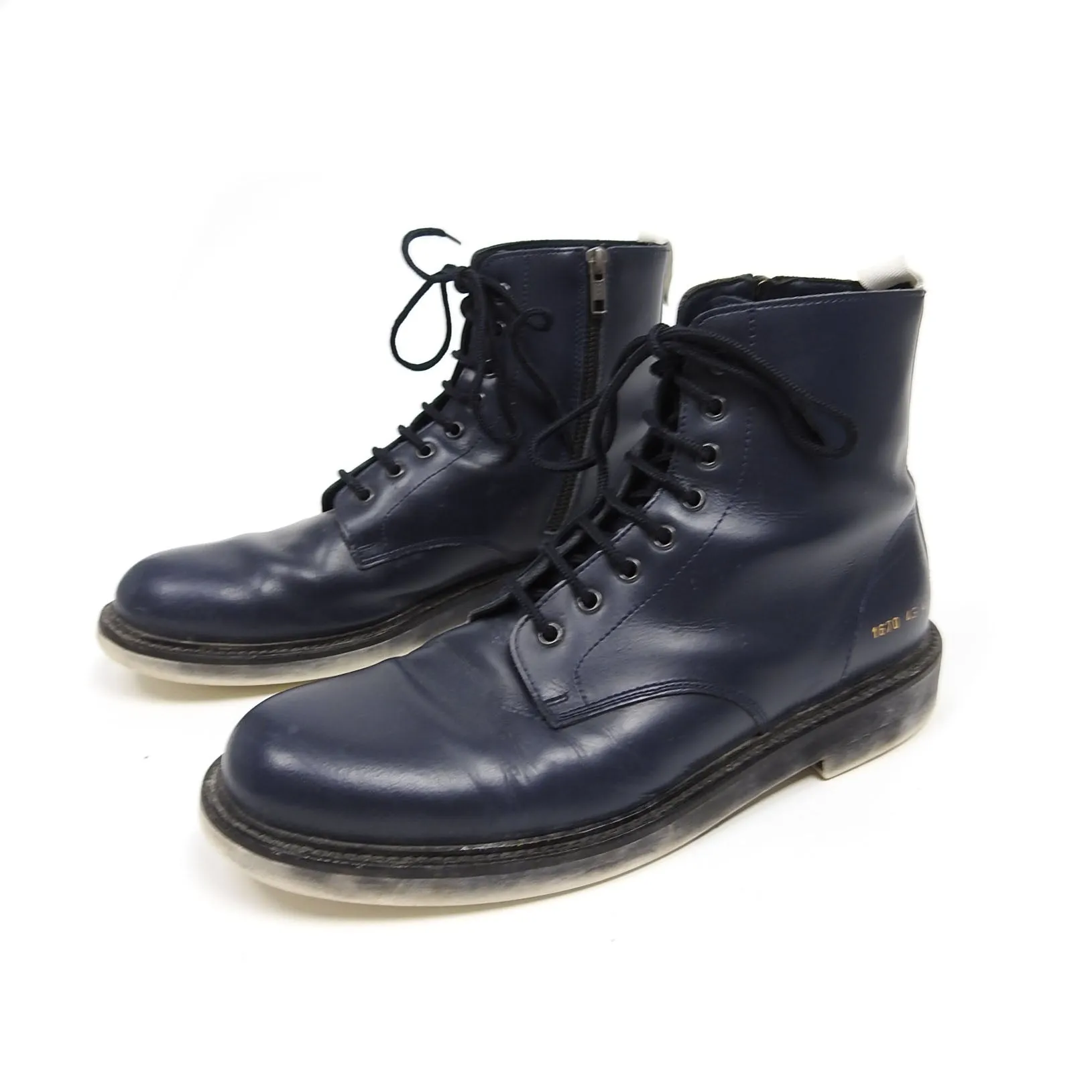 Common Projects Navy Zip Boots Size 43