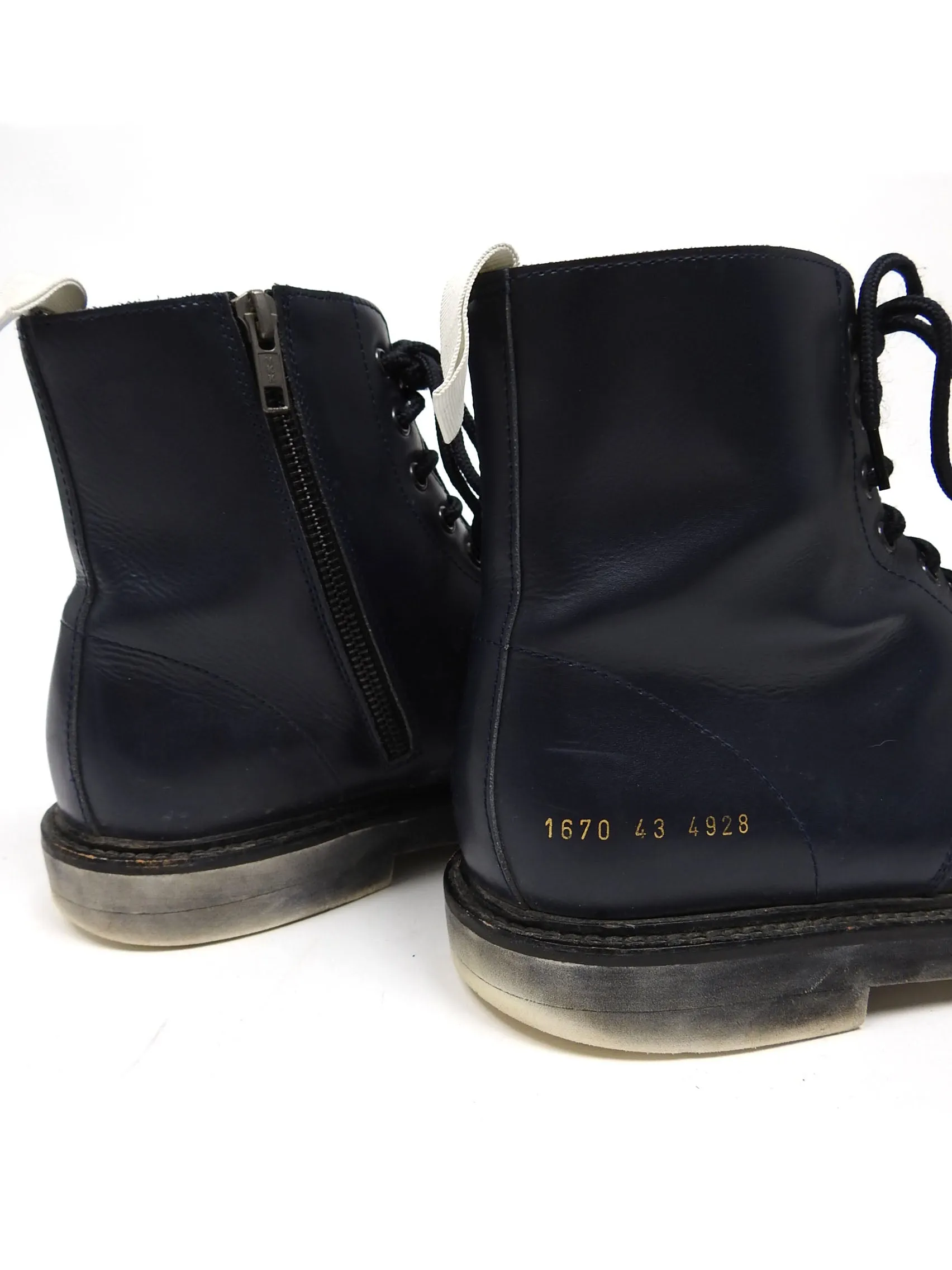 Common Projects Navy Zip Boots Size 43