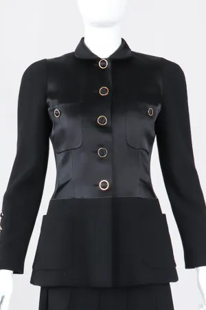 Contrast Jacket & Pleated Skirt Set