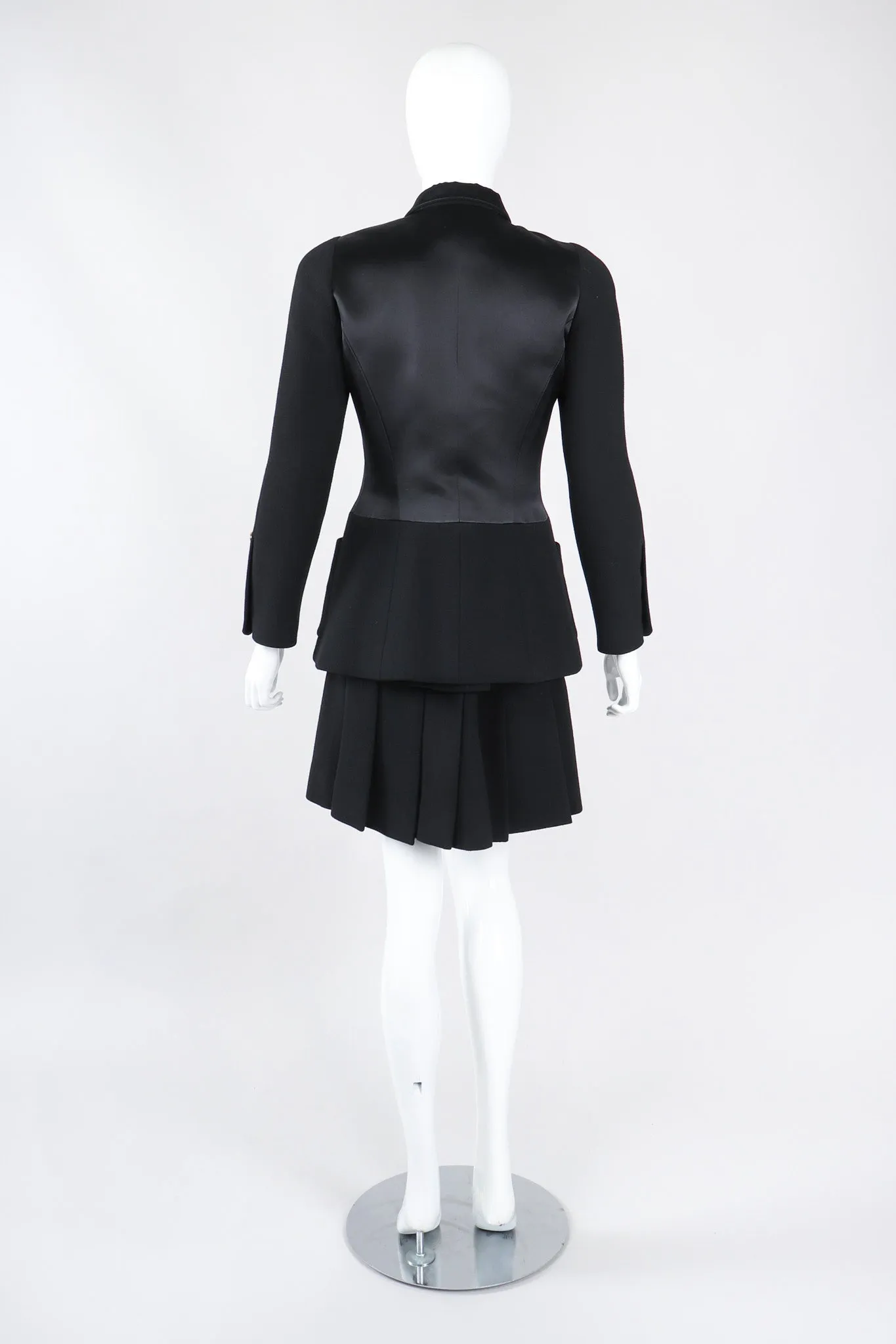 Contrast Jacket & Pleated Skirt Set