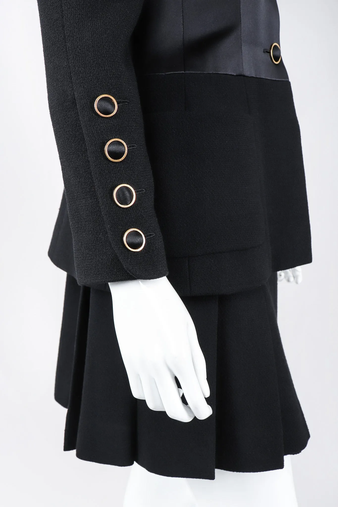 Contrast Jacket & Pleated Skirt Set