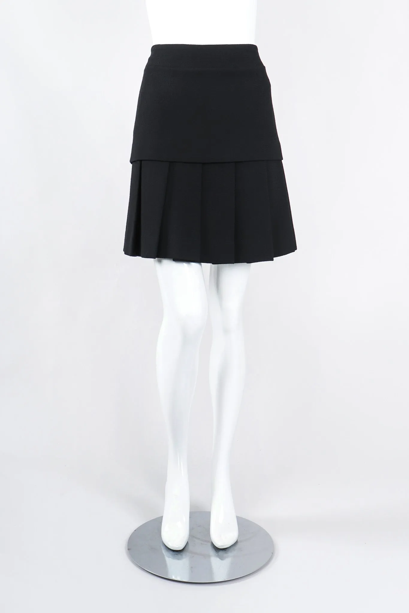 Contrast Jacket & Pleated Skirt Set