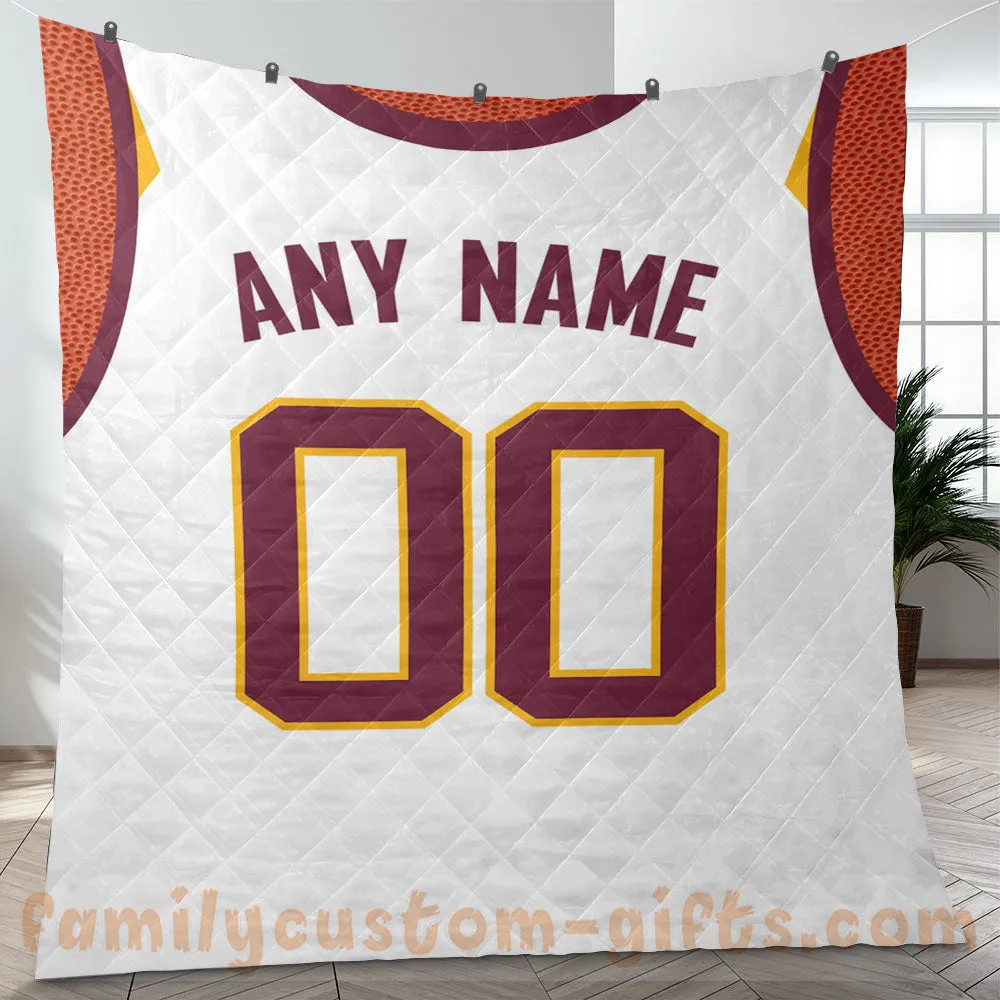 Custom Premium Quilt Blanket Cleveland Jersey Basketball Personalized Quilt Gifts for Her & Him